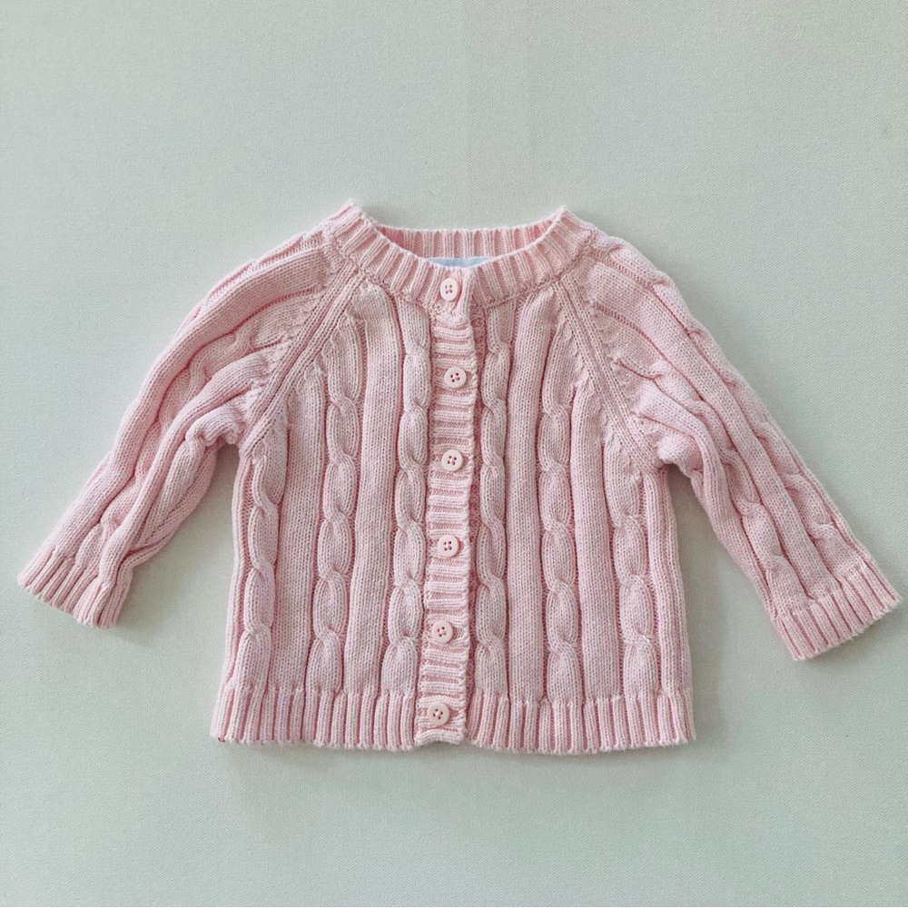 Baby Dove Girl Newborn 3 Months Pink Cable Knit Sweater Cardigan